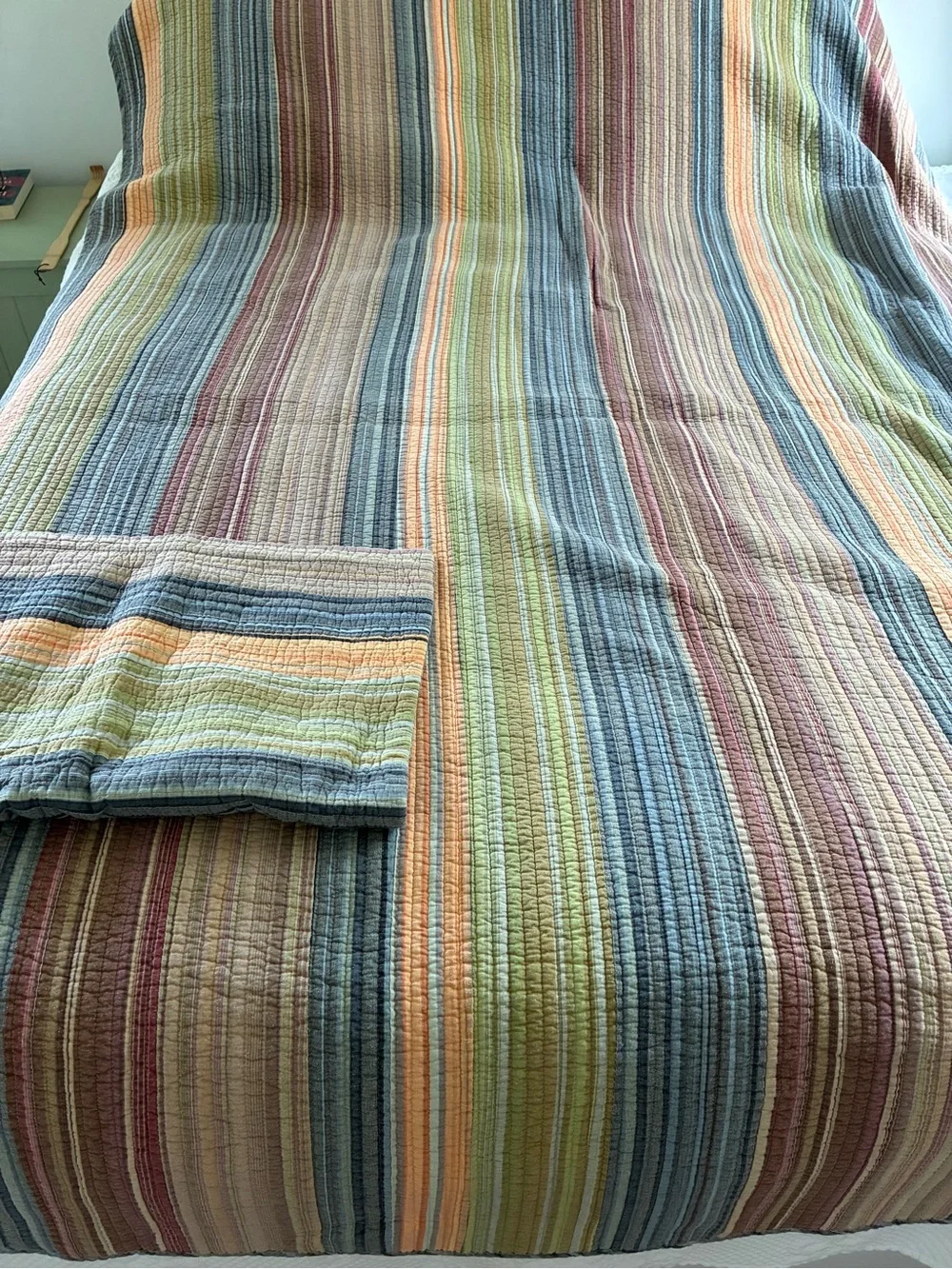 Vintage Greenland home fashions Katy Boho stripe twin quilt set